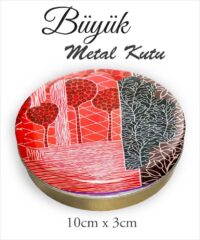 Bitki Desenli Büyük Metal Kutu