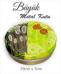 Bitki Desenli Büyük Metal Kutu