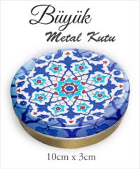 Çini Desenli Büyük Metal Kutu