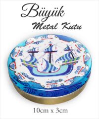 Çini Desenli Büyük Metal Kutu