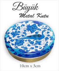 Çini Desenli Büyük Metal Kutu