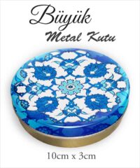 Çini Desenli Büyük Metal Kutu