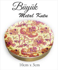 Gül Desenli Büyük Metal Kutu