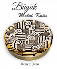 Mandala Desenli Büyük Metal Kutu