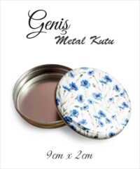 Çiçek Desenli Geniş Metal Kutu