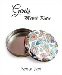 Gül Desenli Geniş Metal Kutu
