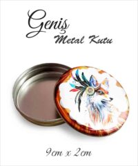 Tilki Desenli Geniş Metal Kutu