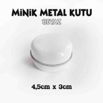 beyaz renk minik metal kutu