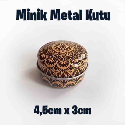 Madala Desenli Minik Metal Kutu