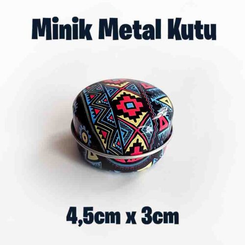 Madala Desenli Minik Metal Kutu