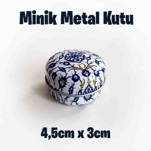 Çini Desenli Minik Metal Kutu