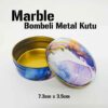 Marble Desenli Bombeli Metal Kutu