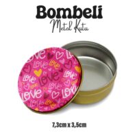 Love Desenli Bombeli Metal Kutu