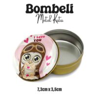 Love Desenli Bombeli Metal Kutu