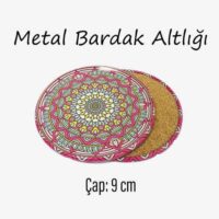 Mandala Desenli Metal Bardakaltı 