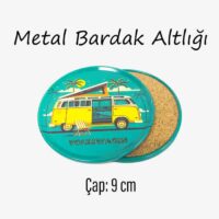 Araba Desenli Metal Bardakaltı 