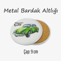 Araba Desenli Metal Bardakaltı 