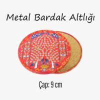 Çini Desenli Metal Bardakaltı 