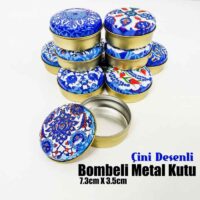 Alternative view of Çini Desenli Bombeli Metal Kutu (1 Koli=100 adet)