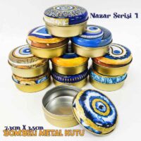 Alternative view of Nazar Serisi 1 Bombeli Metal Kutu (100 adet)