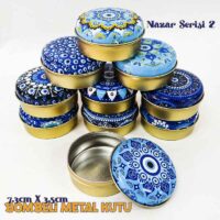 Alternative view of Nazar Serisi 2 Bombeli Metal Kutu (100 adet)