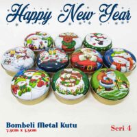 Alternative view of Yeni Yıl Seri 4 Bombeli Metal Kutu (1 Koli=100 adet)