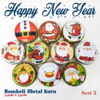 Yeni Yıl Seri 5 Bombeli Metal Kutu (1 Koli=100 adet)