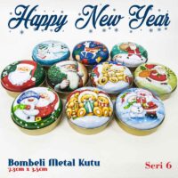 Alternative view of Yeni Yıl Seri 6 Bombeli Metal Kutu (1 Koli=100 adet)