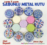 Sabunlu Metal Kutu Çini Desenli (1 koli=100adet)